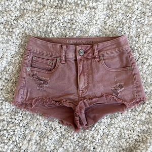 Mauve mid-rise shorts